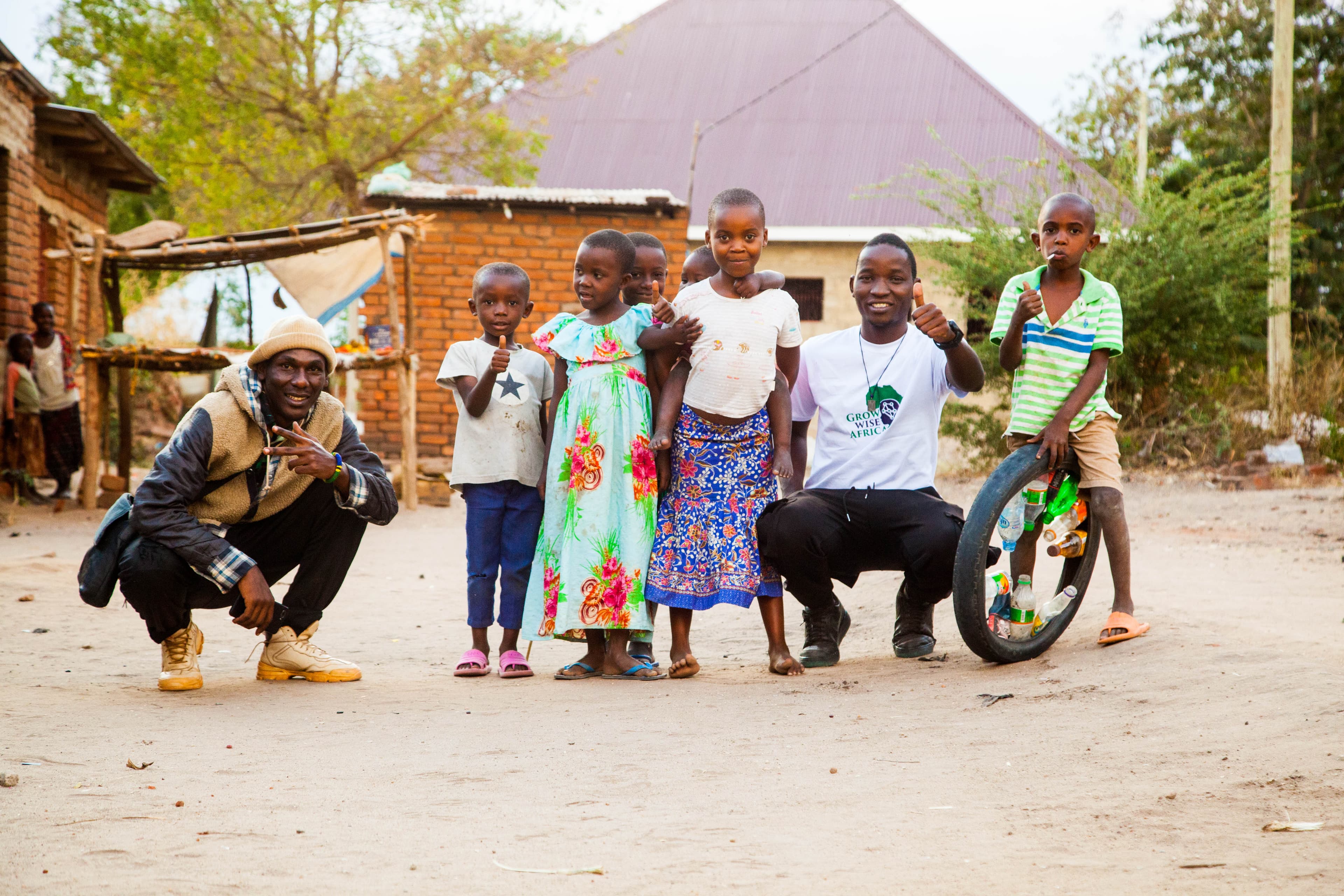 GWA team with children in the field
